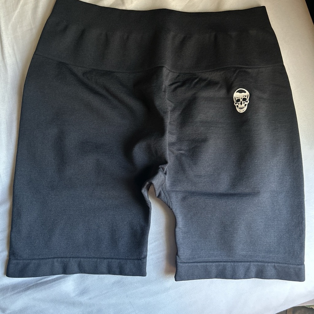 Women's Black Skull Graphic Bike Shorts